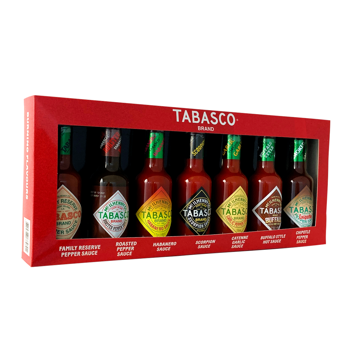 TABASCO® Brand Gift Set 'BURNING FLAVOURS' 7 x 148ml glass bottles – Country Store