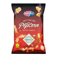 Load image into Gallery viewer, TABASCO®️ Sweet Chili BBQ Popcorn x 8 bags containing 90 gram per bag
