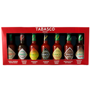 TABASCO® Brand Gift Set 'BURNING FLAVOURS' 7 x 148ml glass bottles