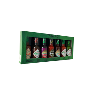 Coffret cadeau de la marque TABASCO® 'SÉLECTION SPÉCIALE' 7 bouteilles en verre de 148 ml